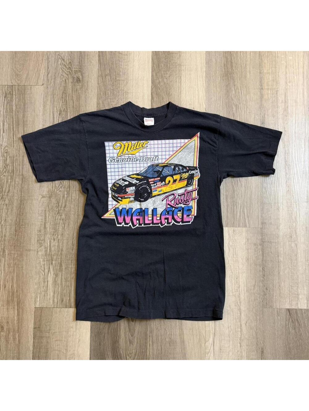 Vintage 1990s Rusty Wallace black vintage NASCAR tee Size L #racing